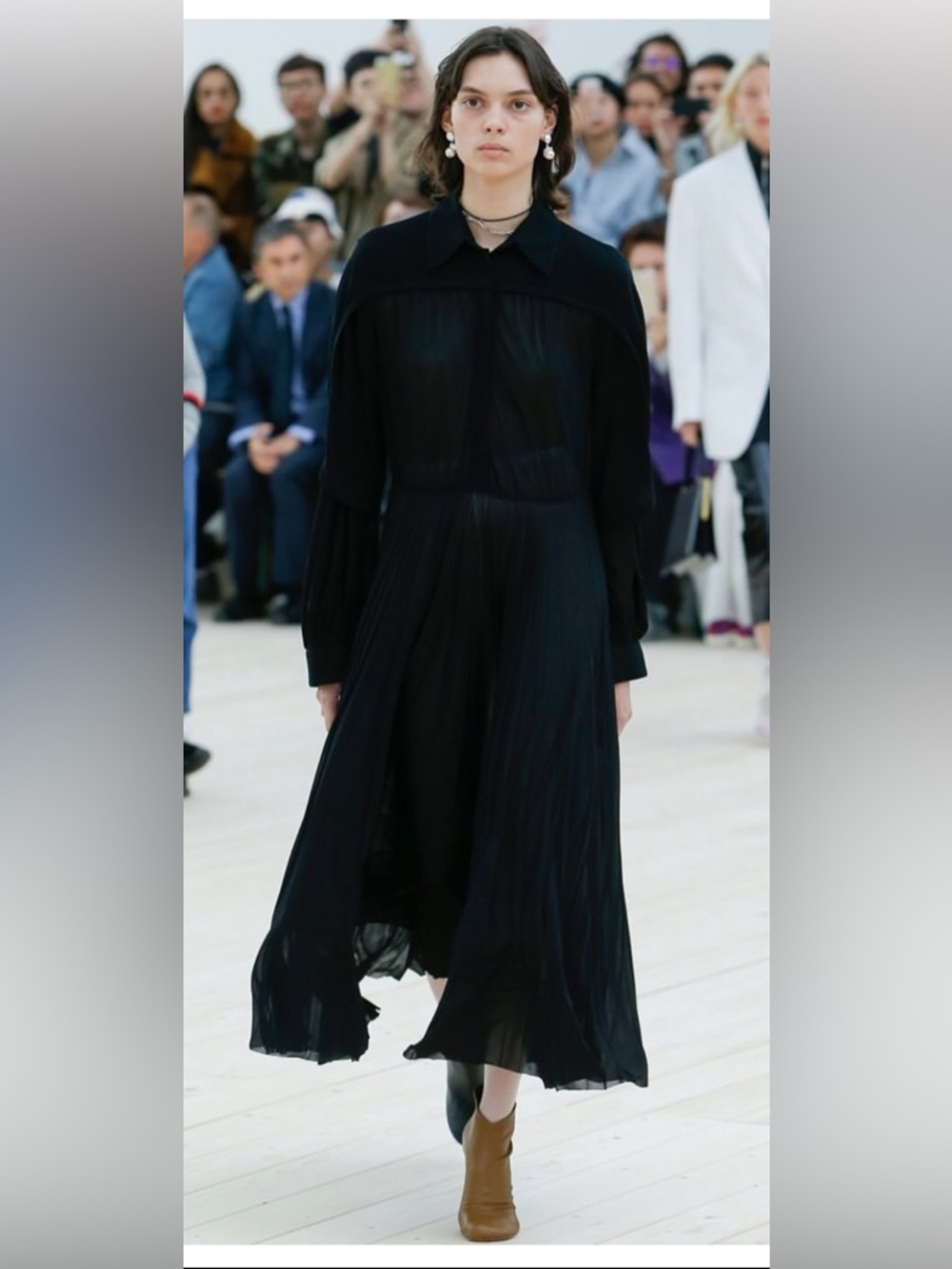 Celine Brown bootie  Leather stretch Napa glove Bootie 90 with box - Picture 2 of 9